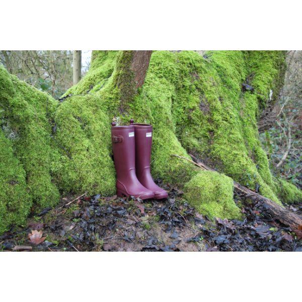 Town &amp; Country Burford PVC Wellington Boots Aubergine Size 4