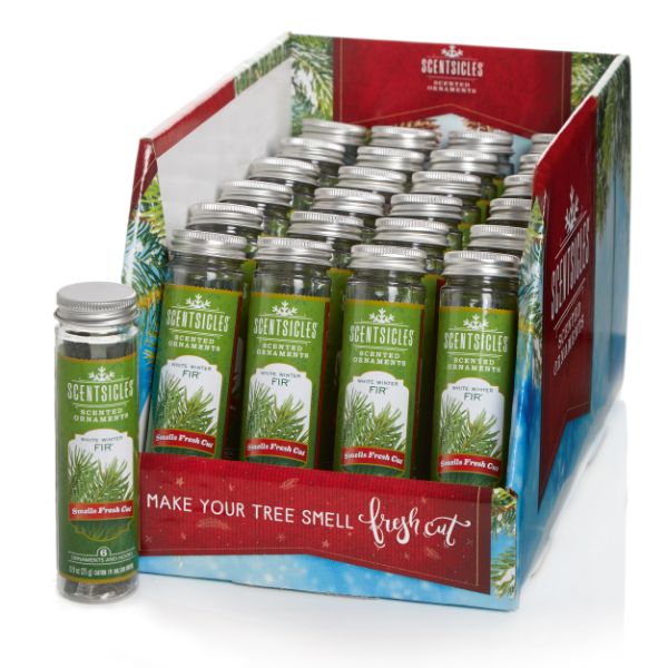 Christmas White Winter Fir Scenticles 6Pc With Hook