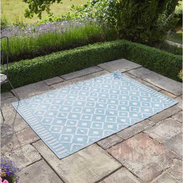 Smart Garden Outside In Designs Alfresco Outdoor Rug - Aruba - Turquoise - 120X180cm