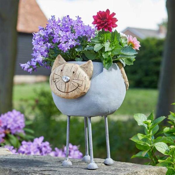 Smart Garden Décor Woodstone Cat Planter 33 X 21.5 X 26cm