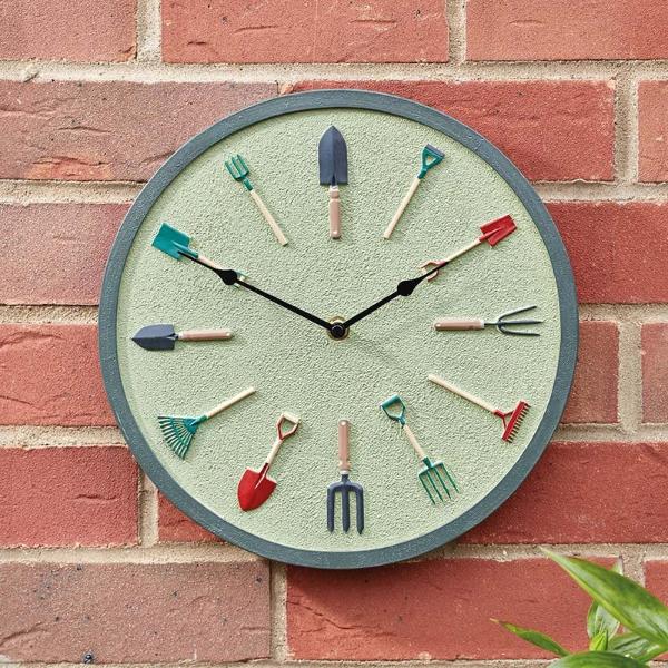Smart Garden Outside In Designs Garden Tools 12" Clock Sage