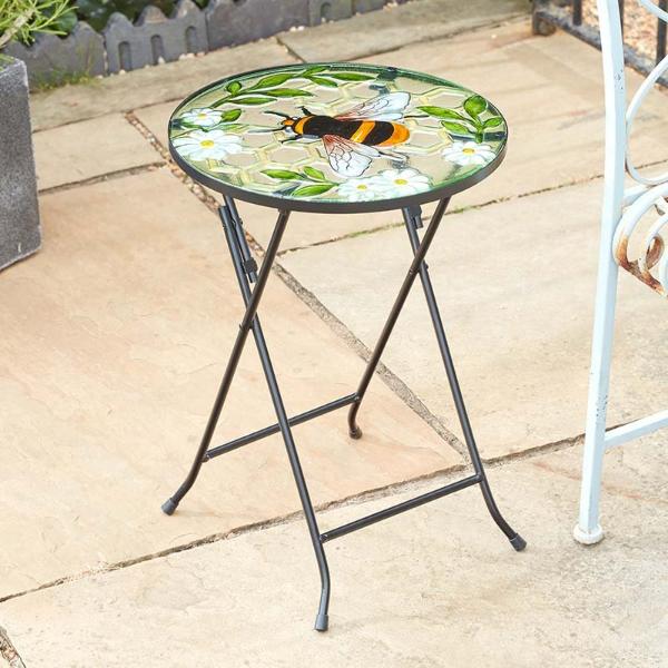 Smart Garden Flamboya Hand Painted Glass Table Bee XL
