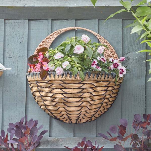 Smart Garden 16" Savanna Faux Rattan Wall Basket