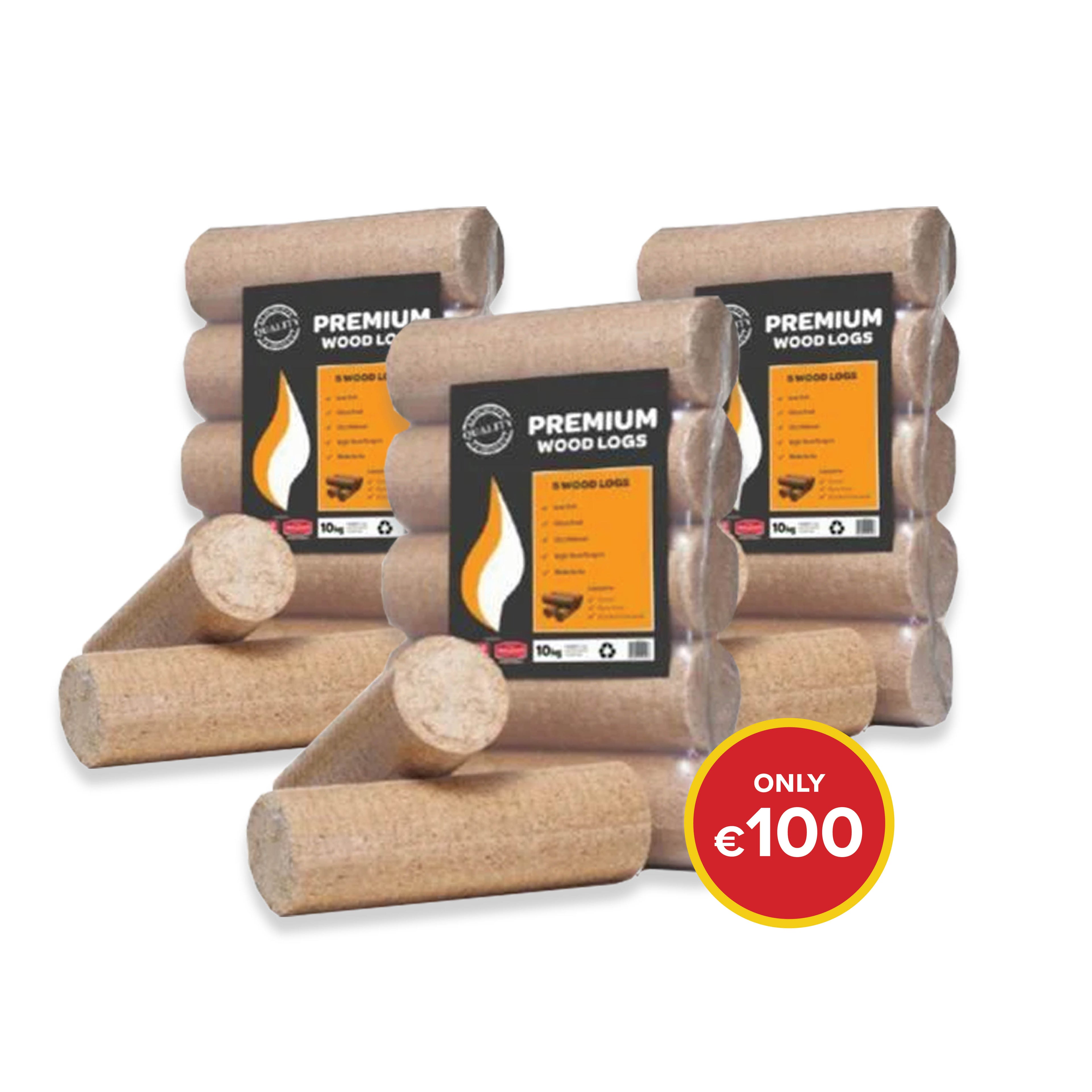 Buy 25 bales of 10kg Premium Hardwood logs for €100