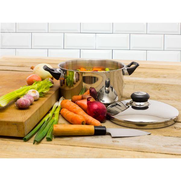 20Cm Steelex Casserole & Lid 8"