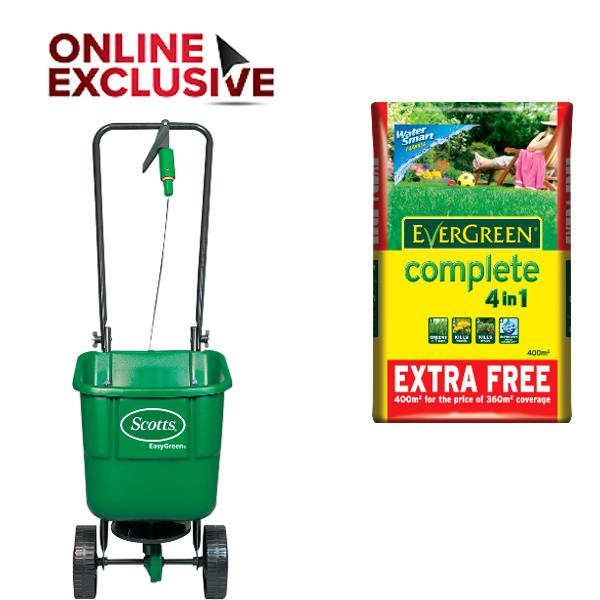 Evergreen Compete 4in1 and Miracle Gro Rotary Spreader Bundle