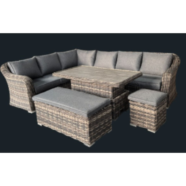Kaia 5 Piece Rattan Outdoor Furniture Set With Cover