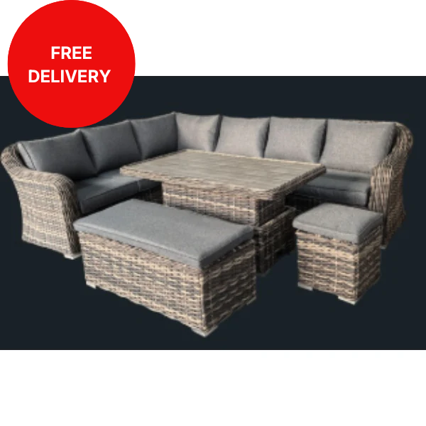 Kaia 5 Piece Rattan Outdoor Furniture Set With Cover