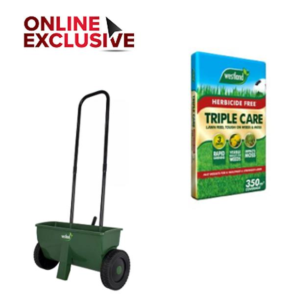Westland Herbicide Free Lawn Feed & Weed and Westland Lawn Drop Spreader Bundle