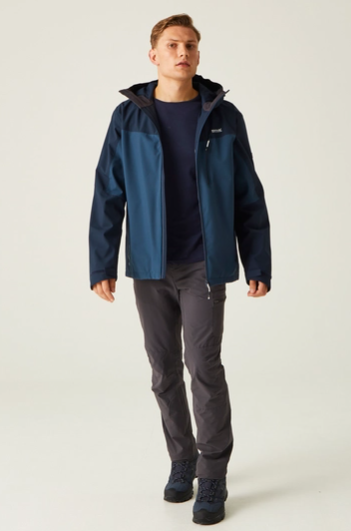 Regatta Birchdale Mens Waterproof Jacket Blue Moonlight Denim