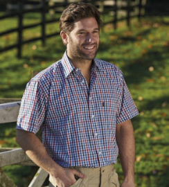 Champion Doncaster Polycotton Short-Sleeved Shirt Blue