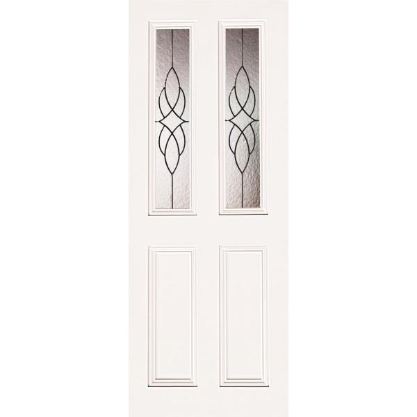 Indoors Claremont Primed Cathedral Leaded Glass Door
