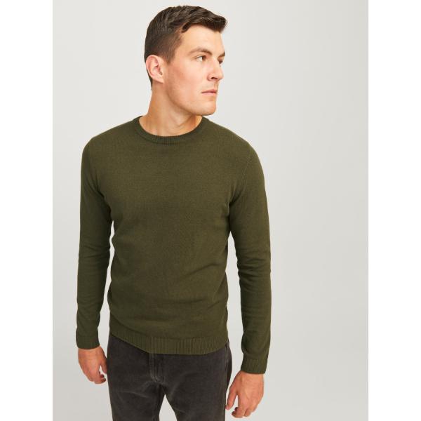 JJ Rebel Callum Mens Crew Neck Pullover Forest Night