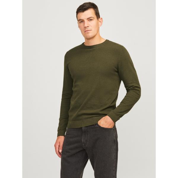 JJ Rebel Callum Mens Crew Neck Pullover Forest Night