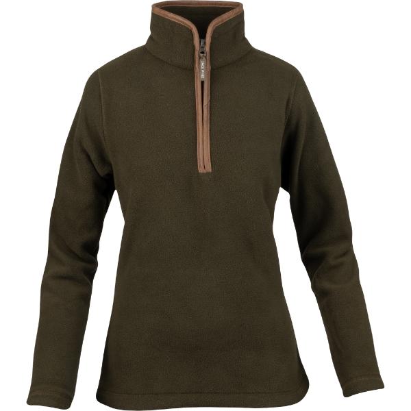 JP Ladies Country Man Fleece 1/4 Pullover Dark Olive