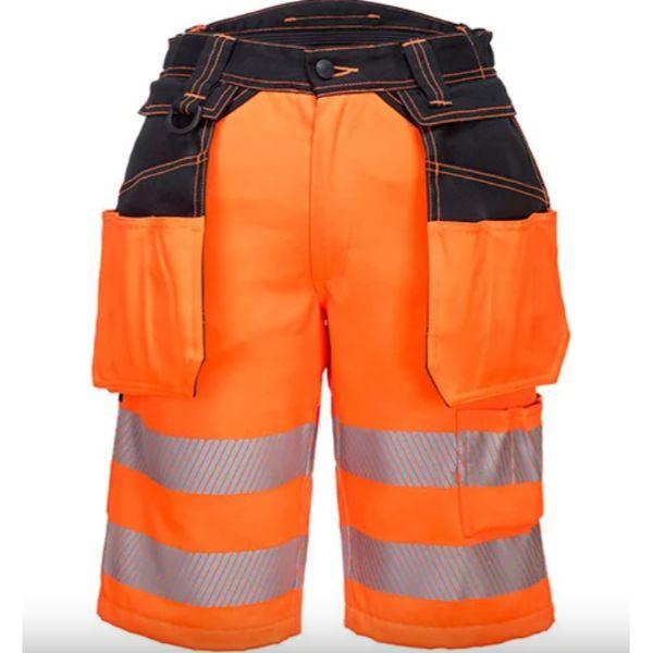 Portwest Pw3 Hi-Vis Holster Shorts Orange/Black