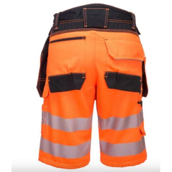 Portwest Pw3 Hi-Vis Holster Shorts Orange/Black