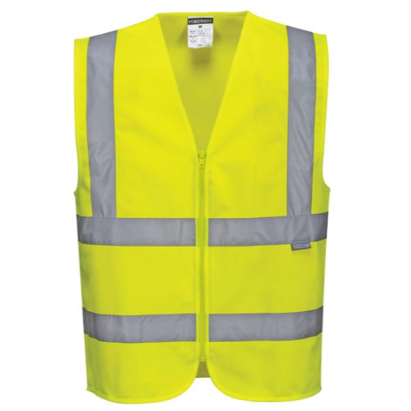 Portwest Hi-Vis Zipped Vest Yellow