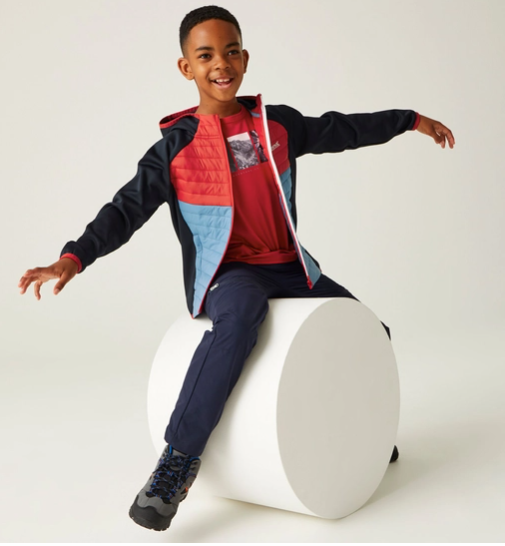 Regatta Kielder HybridVIII Kids Quilted Jacket Navy/Danger Red