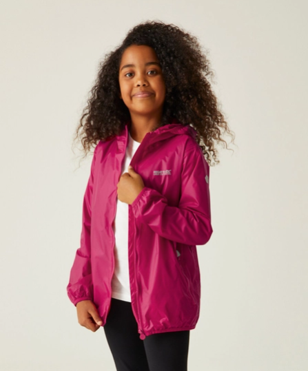 Regatta Lever II Kids Waterproof Shell Jacket Pink Potion