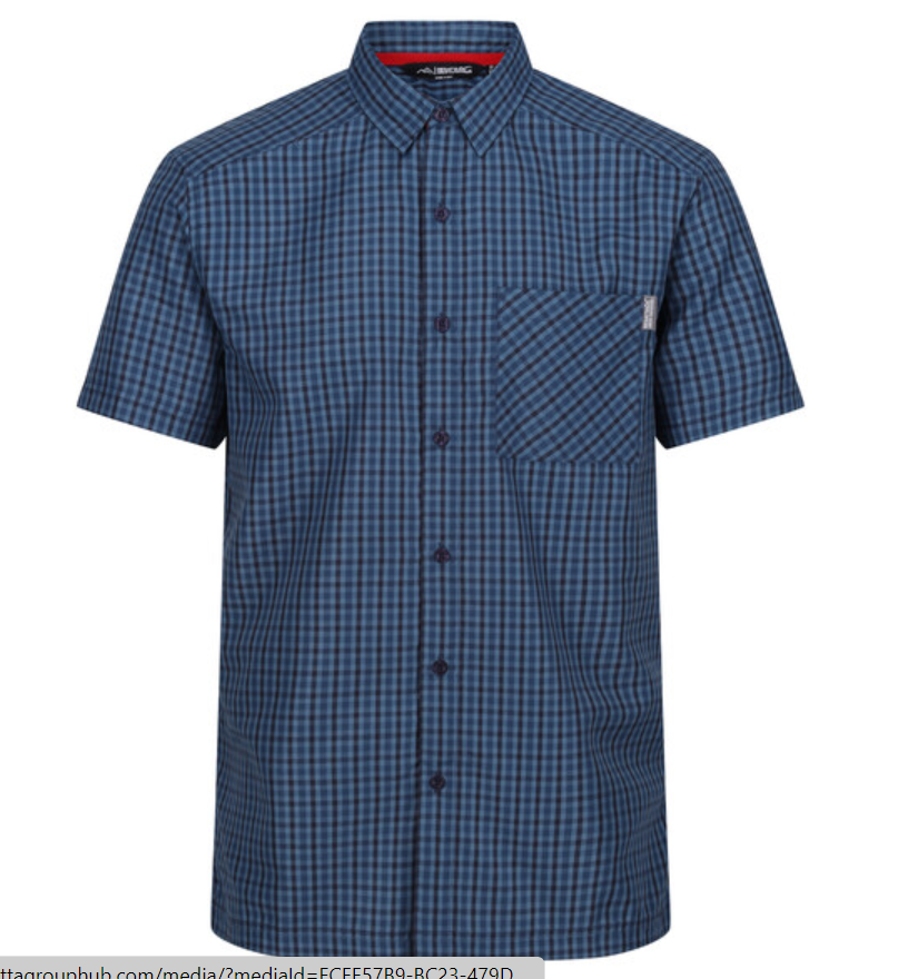 Regatta Kalambo VIII Mens Shirt Danger Red/Moonlight Denim Check