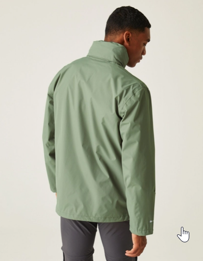 Regatta Matt Mens Waterproof Shell Jacket Agave Green/Ash