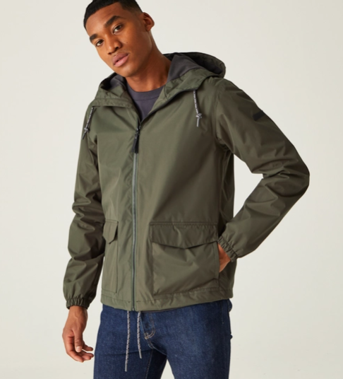 Regatta Bayano Mens Waterproof Shell Jacket Dark Khaki