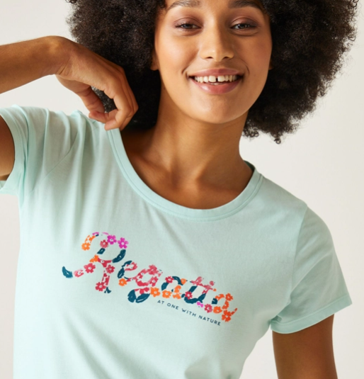 Regatta Breezed IV Womens T-Shirt Bleached Aqua