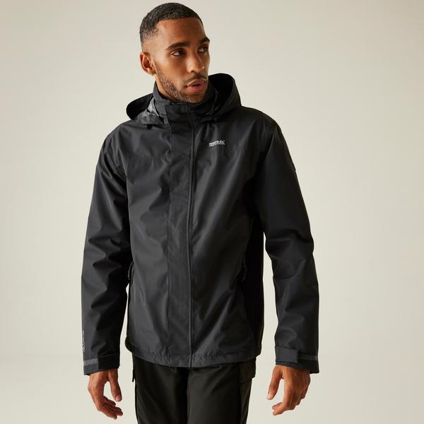 Regatta Matt II Mens Waterproof Shell Jacket Ash/Black