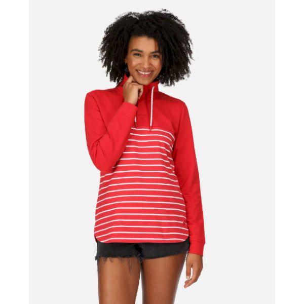 Regatta Bayla Halfplacket Womens Fleece Miama Red/White Stripe