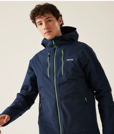 Regatta Highton Str Iii Mens Waterproof Insulated Navy(Green Flash)