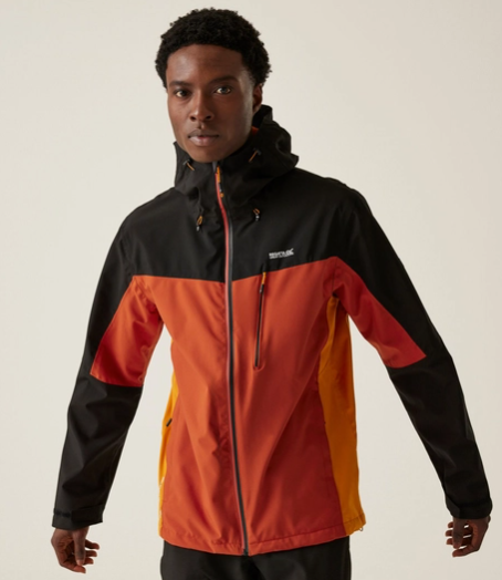 Regatta Birchdale Mens Waterproof Shell Red Ochre/Black