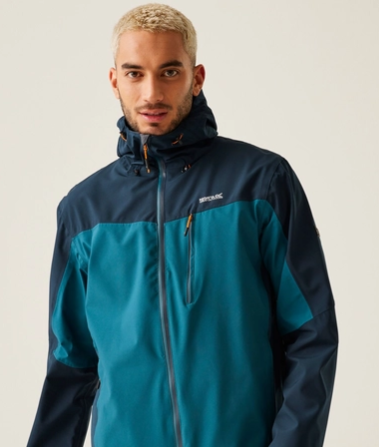 Regatta Birchdale Mens Waterproof Shell Moroccanblue/Navy/Moonlightdenim