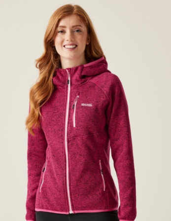 Regatta Wms Hood Newhill Womens Fleece Deep Pink