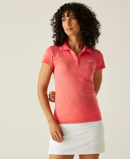 Regatta Womens Maverick V Ladies Polo Shirt Peach Bloom