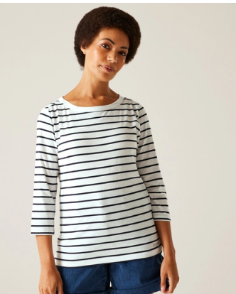 Regatta Baylette Tee II Ladies T-Shirt Navy White Stripe