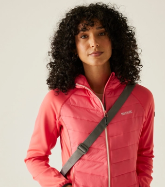 Regatta Andreson VIII Ladies Hybrid Jacket Peach Blossom Seal Grey