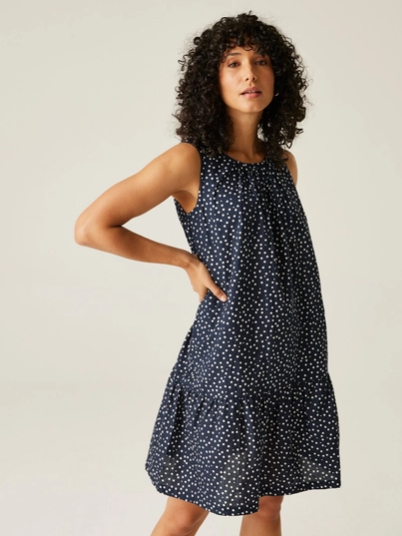 Regatta Trisa Ladies Dress 8 Navy White Micro Dot