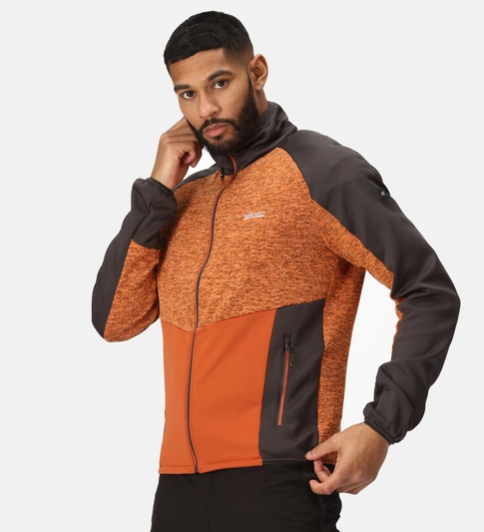 Regatta Coladane V Mens Fleece Orange Pep/Burnt Copper