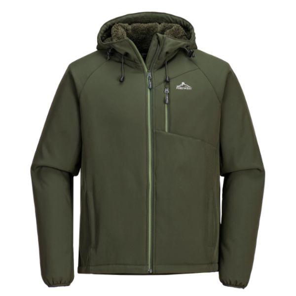 Portwest Rockfleet Sherpa Softshell Mens Jacket Green
