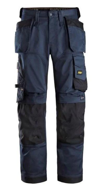 Snickers Allround Work Stretch Loose Fit Trousers + Holster Pocket Navy/Black 6251