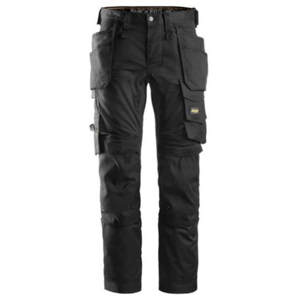 Snickers Allround Work Stretch Trousers Holster Pocket Slim Fit Black 6241
