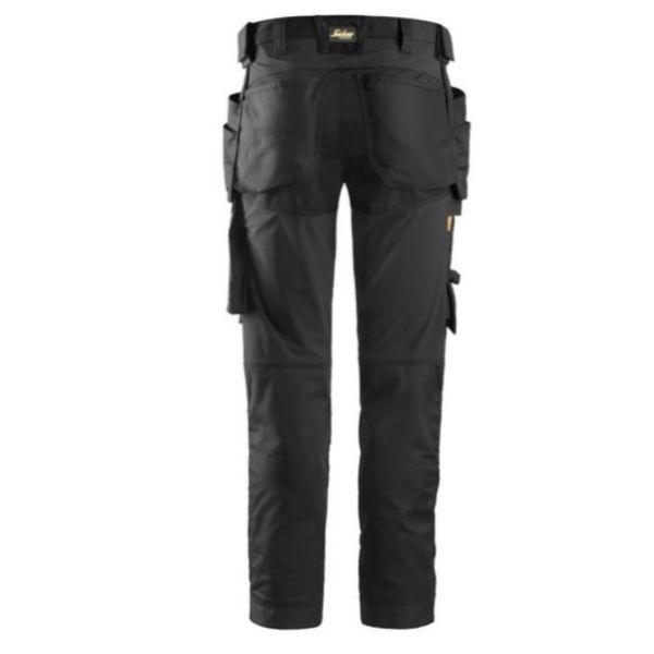 Snickers Allround Work Stretch Trousers Holster Pocket Slim Fit Black 6241