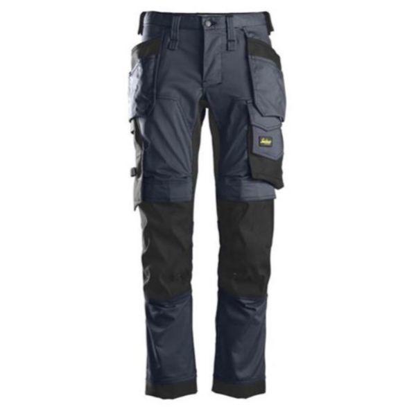 Snickers Allround Work Stretch Trousers Holster Pocket Slim Fit Navy / Black 6241
