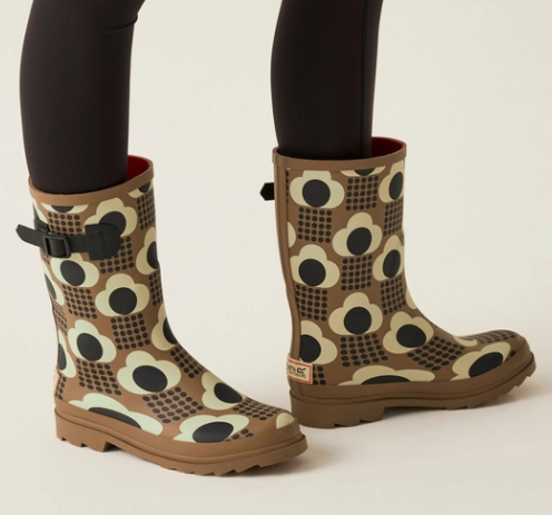 Regatta Orla Kiely Womens Quarter Welly Rain Cloud Tan