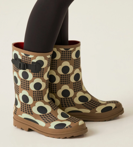 Regatta Orla Kiely Womens Quarter Welly Rain Cloud Tan