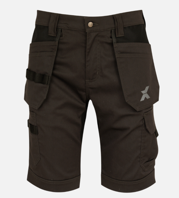 Xpert Pro Stretch+ Holster Pocket Work Shorts Grey/Black