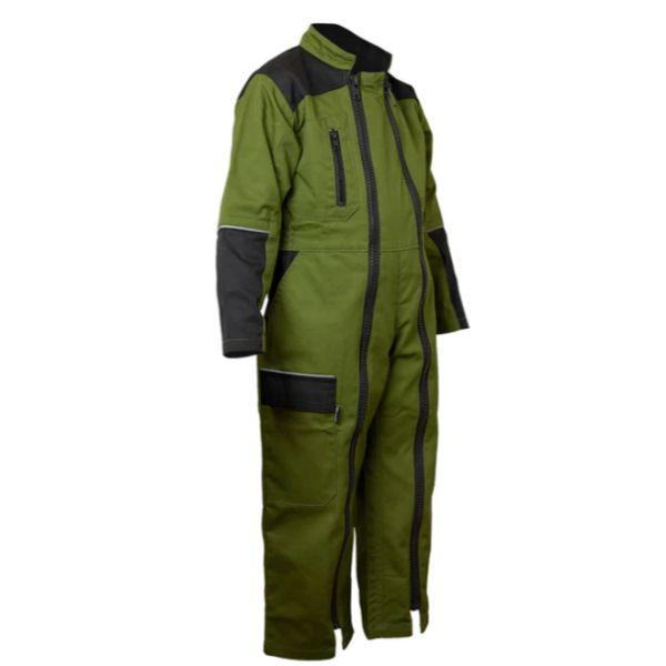 Zepher Double Zip Two Tone Childrens Coverall Green/Black