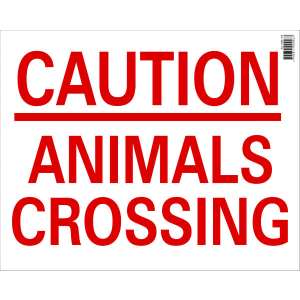 Large Caution Animals Crossing Sign