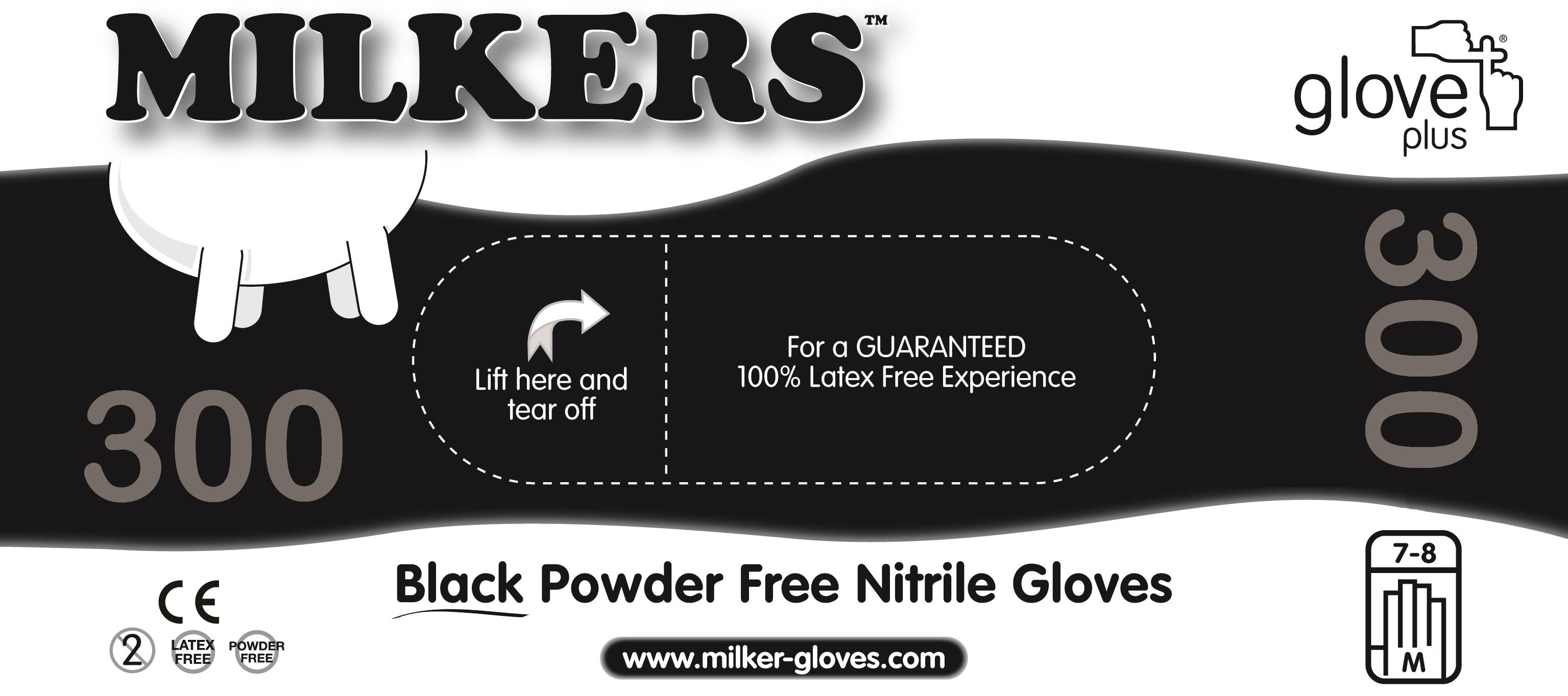 Milkers Black Nitrile Gloves Ebony (X Large)